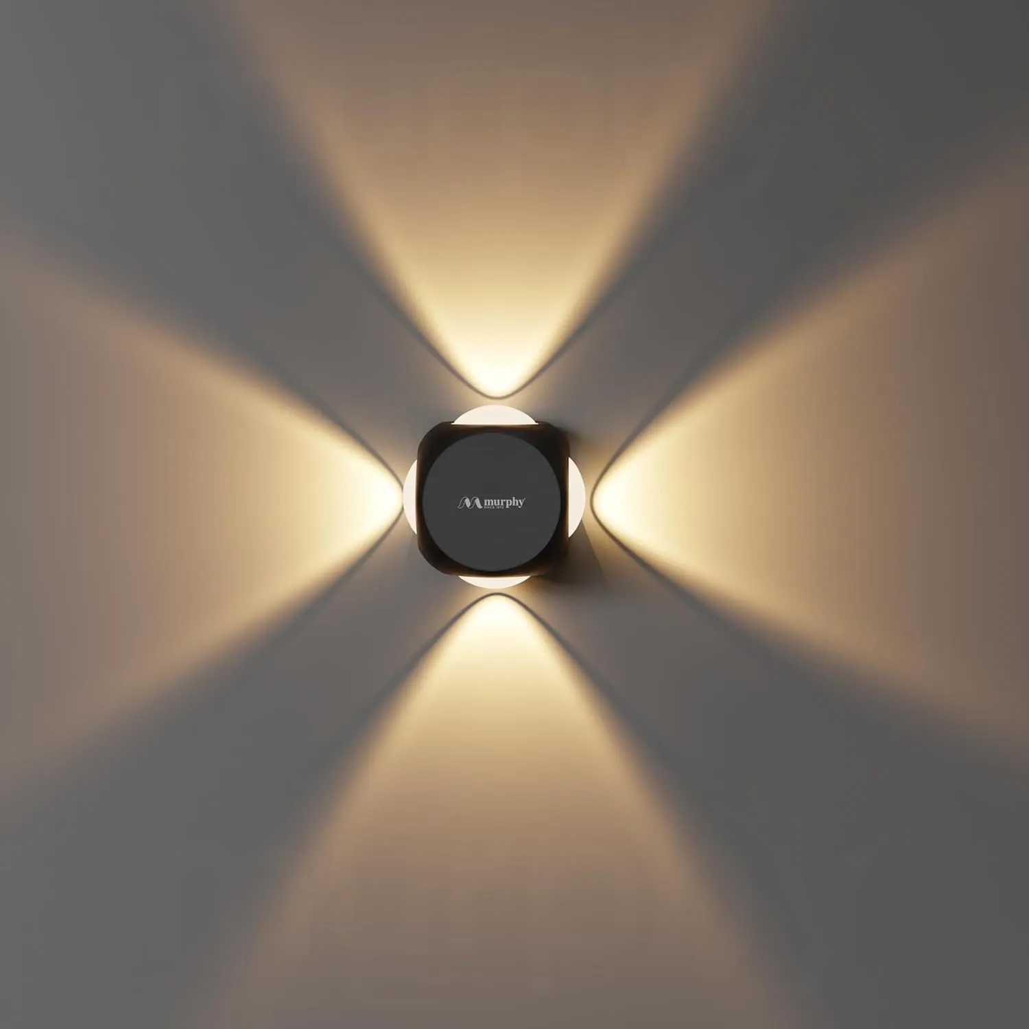 Murphy LED Outdoor Up/Down Wall Light - 6W, Warm White, (4 Multi-Directional Beams), IP65 Waterproof Aluminum Body, Pack of 1 (2-Year Warranty)